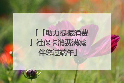 「助力提振消费」社保卡消费满减伴您过端午