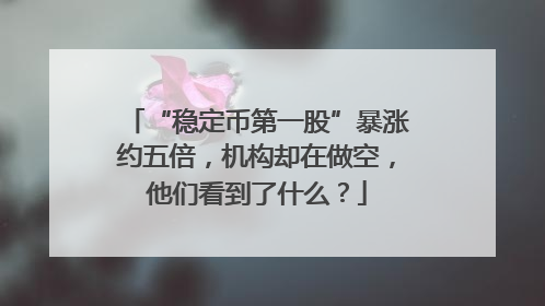 “稳定币第一股”暴涨约五倍，机构却在做空，他们看到了什么？