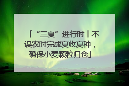 “三夏”进行时丨不误农时完成夏收夏种，确保小麦颗粒归仓