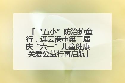 “五小”防治护童行，连云港市第二届庆“六一”儿童健康关爱公益行再启航