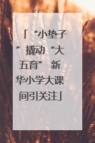 “小垫子”撬动“大五育” 新华小学大课间引关注