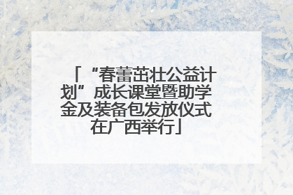 “春蕾茁壮公益计划”成长课堂暨助学金及装备包发放仪式在广西举行