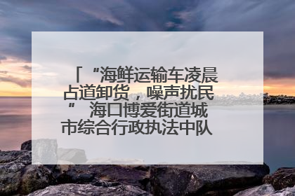 “海鲜运输车凌晨占道卸货，噪声扰民” 海口博爱街道城市综合行政执法中队：将联合交警加强长堤路一带巡逻