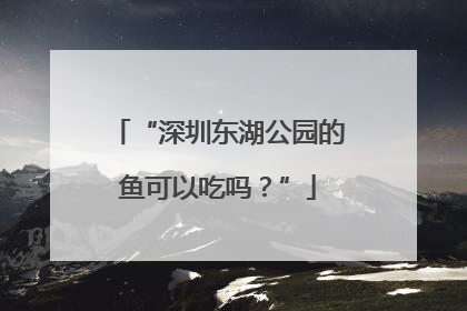 “深圳东湖公园的鱼可以吃吗？”