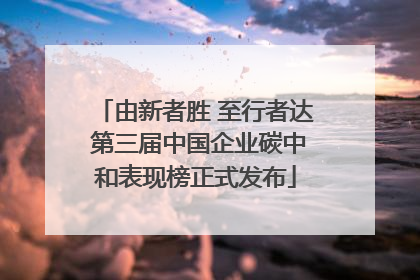 由新者胜 至行者达 第三届中国企业碳中和表现榜正式发布