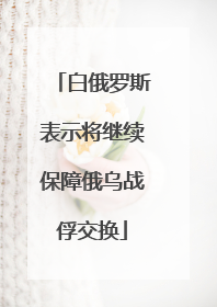 白俄罗斯表示将继续保障俄乌战俘交换
