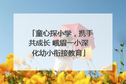 童心探小学，携手共成长 峨眉一小深化幼小衔接教育