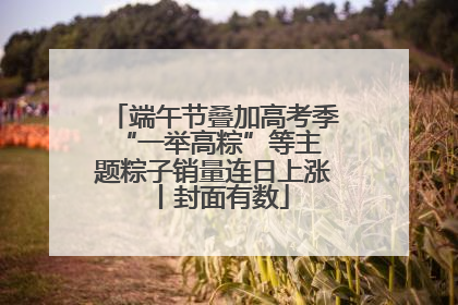 端午节叠加高考季 “一举高粽”等主题粽子销量连日上涨丨封面有数