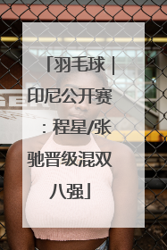 羽毛球｜印尼公开赛：程星/张驰晋级混双八强
