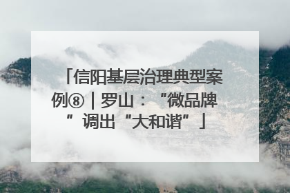 信阳基层治理典型案例⑧｜罗山：“微品牌”调出“大和谐”
