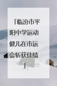 临汾市平阳中学运动健儿在市运会斩获佳绩