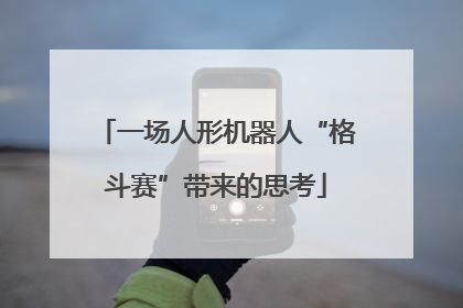 一场人形机器人“格斗赛”带来的思考