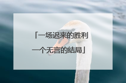 一场迟来的胜利 一个无言的结局