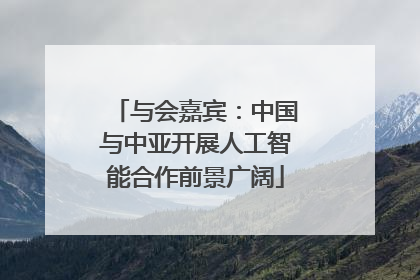与会嘉宾：中国与中亚开展人工智能合作前景广阔