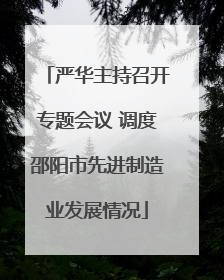 严华主持召开专题会议 调度邵阳市先进制造业发展情况