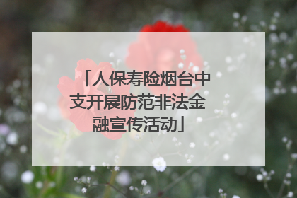 人保寿险烟台中支开展防范非法金融宣传活动