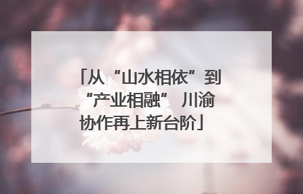 从“山水相依”到“产业相融” 川渝协作再上新台阶