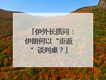伊外长质问：伊朗何以“重返”谈判桌？