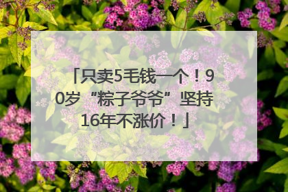 只卖5毛钱一个！90岁“粽子爷爷”坚持16年不涨价！