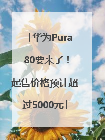 华为Pura 80要来了！起售价格预计超过5000元