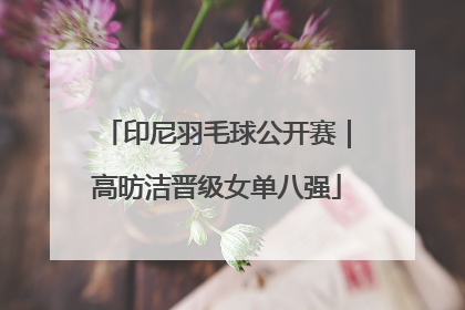 印尼羽毛球公开赛｜高昉洁晋级女单八强