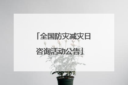 全国防灾减灾日咨询活动公告
