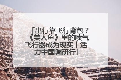 出行靠飞行背包？《美人鱼》里的喷气飞行器成为现实丨活力中国调研行