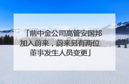 前中金公司高管安国邦加入蔚来，蔚来另有两位董事发生人员变更