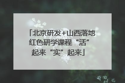 北京研发+山西落地 红色研学课程“活”起来“实”起来