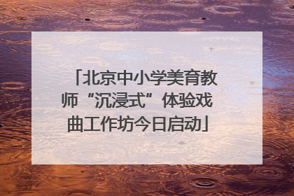 北京中小学美育教师“沉浸式”体验戏曲工作坊今日启动