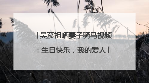 吴彦祖晒妻子骑马视频：生日快乐，我的爱人