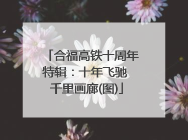合福高铁十周年特辑：十年飞驰 千里画廊(图)