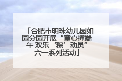 合肥市明珠幼儿园如园分园开展“童心撞端午 欢乐‘粽’动员”六一系列活动