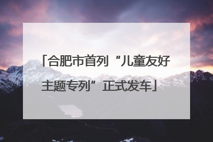 合肥市首列“儿童友好主题专列”正式发车