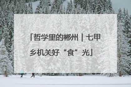 哲学里的郴州｜七甲乡机关好“食”光