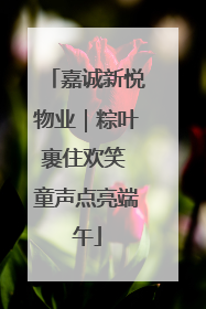 嘉诚新悦物业｜粽叶裹住欢笑 童声点亮端午