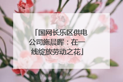 国网长乐区供电公司施晨晖：在一线绽放劳动之花
