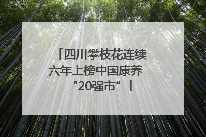 四川攀枝花连续六年上榜中国康养“20强市”