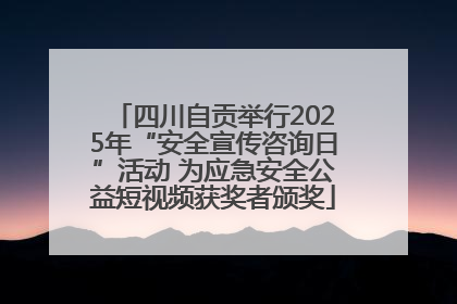 四川自贡举行2025年“安全宣传咨询日”活动 为应急安全公益短视频获奖者颁奖