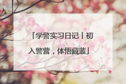 学警实习日记丨初入警营，体悟藏蓝