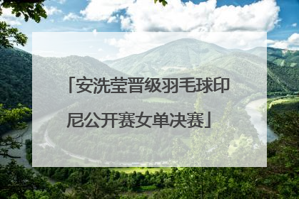 安洗莹晋级羽毛球印尼公开赛女单决赛