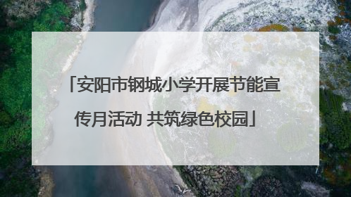 安阳市钢城小学开展节能宣传月活动 共筑绿色校园