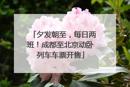 夕发朝至，每日两班！成都至北京动卧列车车票开售