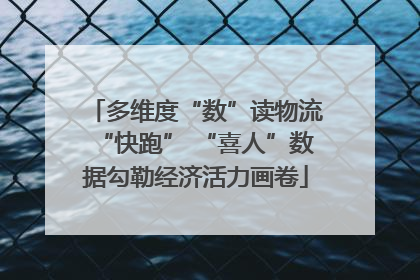 多维度“数”读物流“快跑” “喜人”数据勾勒经济活力画卷