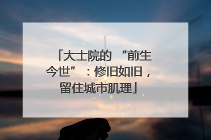 大士院的 “前生今世”：修旧如旧，留住城市肌理