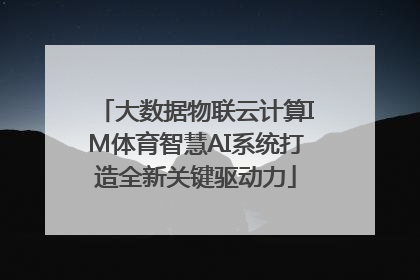 大数据物联云计算IM体育智慧AI系统打造全新关键驱动力