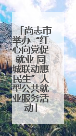 尚志市举办“红心向党促就业 同城联动惠民生”大型公共就业服务活动