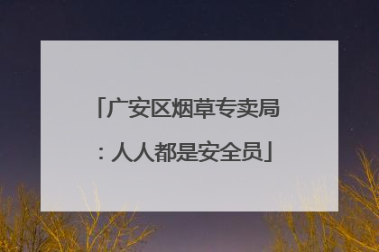 广安区烟草专卖局：人人都是安全员