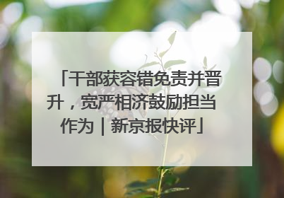 干部获容错免责并晋升，宽严相济鼓励担当作为｜新京报快评