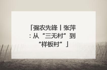 强农先锋丨张萍：从“三无村”到“样板村”